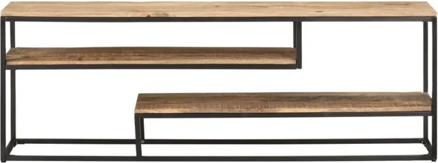 vidaXL TV-Schrank aus Mangoholz und Metall im Industrial Design, Braun, B/T/H: 130 x 30 x 45 cm - Bild 1