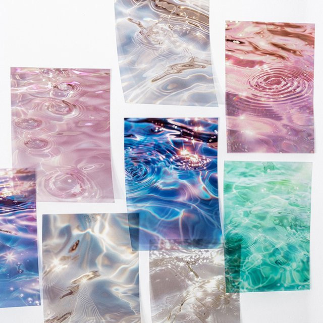 10 Stück Ozeanwellen Hintergrundaufkleber in Blau für dein Scrapbooking und DIY-Dekorationen - Bild 1