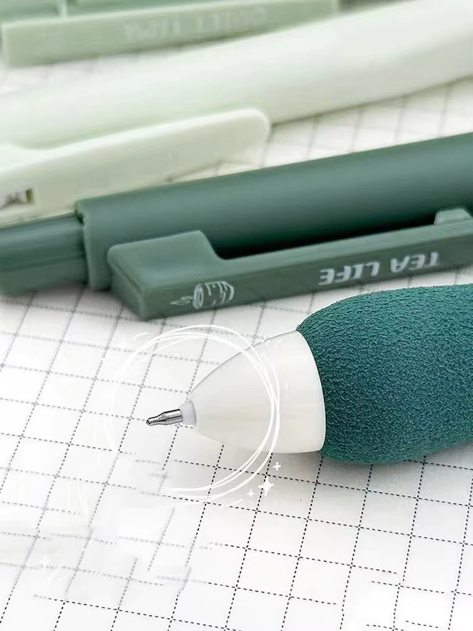 6er Set Gelstifte mit Soft-Grip und Schwamm-Griff in Kaffee-Farben für Studenten und Schule - Bild 4