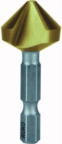 RUKO Kegel- und Entgratsenker-Bit HSS-TiN Lang, Senkdurchmesser Ø 12,4 mm, Gold - Bild 1