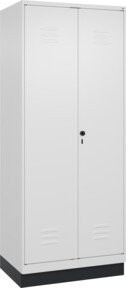C+P PSA Doppel-Spind Classic PLUS mit Sockel, 2 Abteile, Farbe: Grau/Weiß, B/T/H: 80 x 50 x 195 cm, mit Sicherheits-Drehriegel - Bild 1