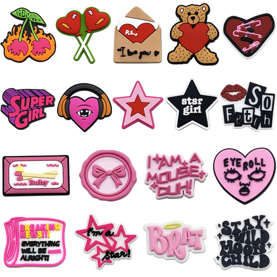 MEIDEJIE Charms, Cartoon Rosa Serie Schuhe, PVC, Kinder - Bild 2