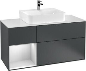 V&B Waschtischunterschrank Finion mit Wandbeleuchtung, lackiert, Breite: 120 cm, Tiefe: 50,1 cm, Höhe: 50,1 cm - Bild 1