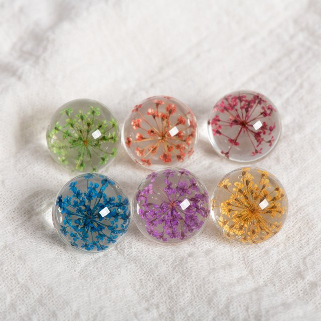 Glasperlen mit getrockneten Blumen, Bunt, Unisex - Bild 1