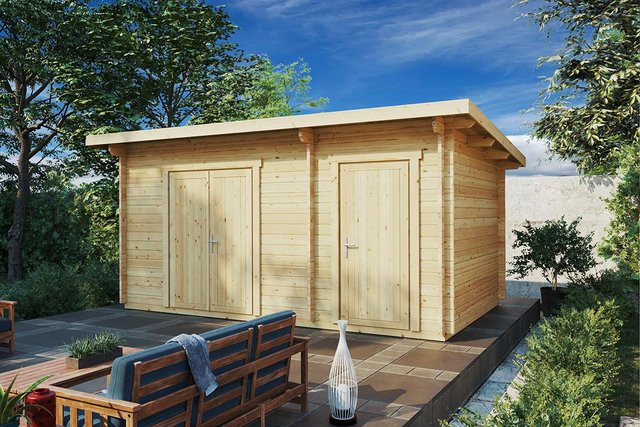 Doppel-Geräteschuppen Typ C aus Holz mit den Maßen B: 5 m x T: 3 m - Bild 1