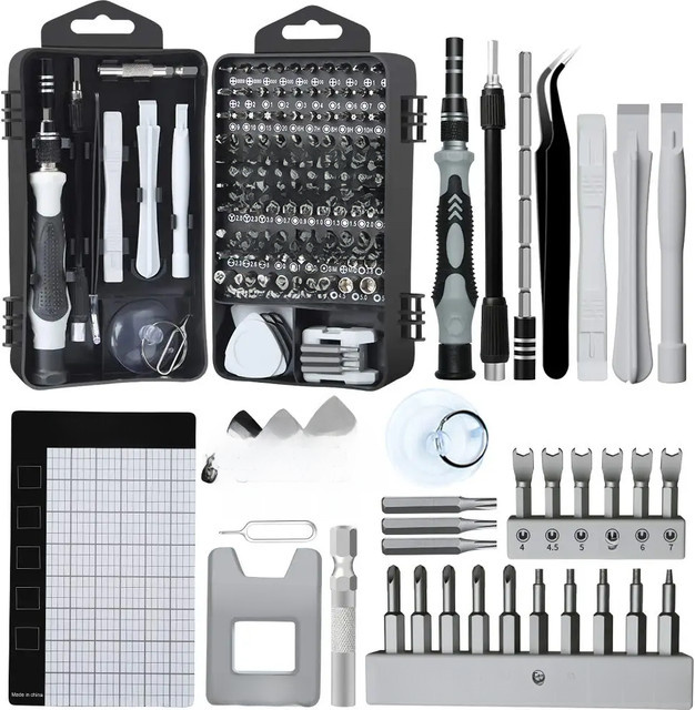 E·DURABLE Präzisions-Schraubendreher-Set 138 in 1 mit magnetischen Bits in Schwarz für die Reparatur von Handys, PCs und Uhren - Bild 1