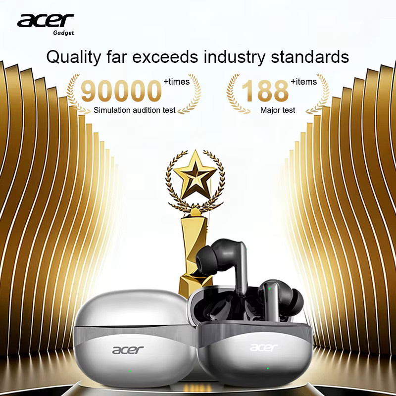 Acer Ohr750 Enc Kabellose Kopfhörer in Silber mit Anrufgeräuschunterdrückung und Surround-Sound-Effekt - Bild 6