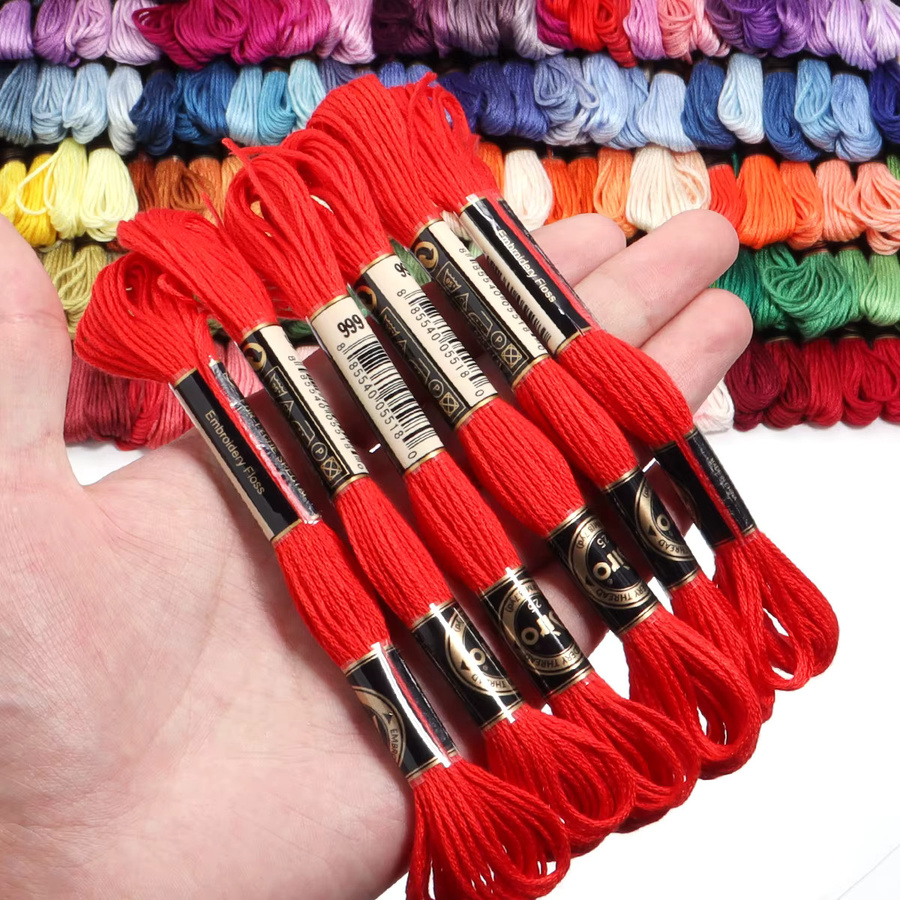 6er Set buntes Polyester Stickgarn für Kreuzstich und DIY-Nähprojekte, 8m pro Stück - Bild 2