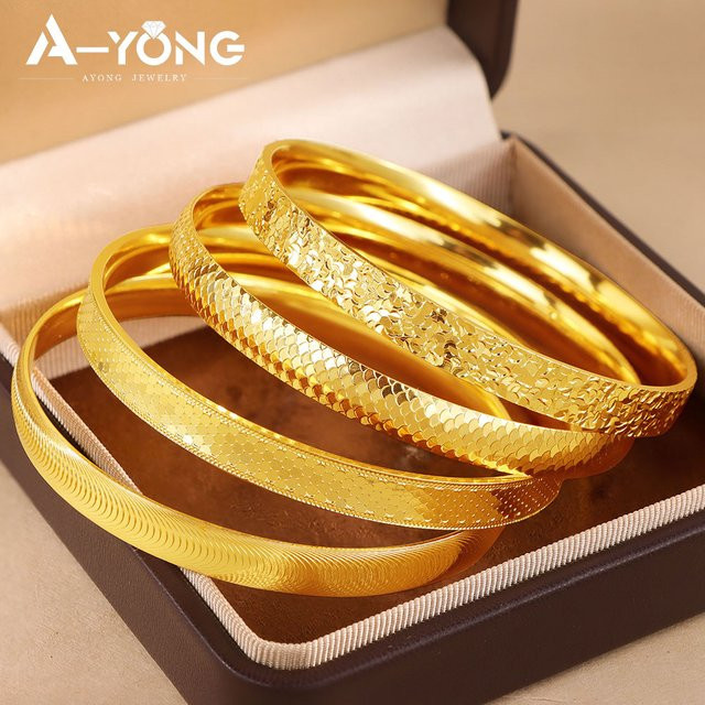 A-YONG AYONG JEWELRY Armreif-Set, 24k vergoldet, Gold, Damen - Bild 1