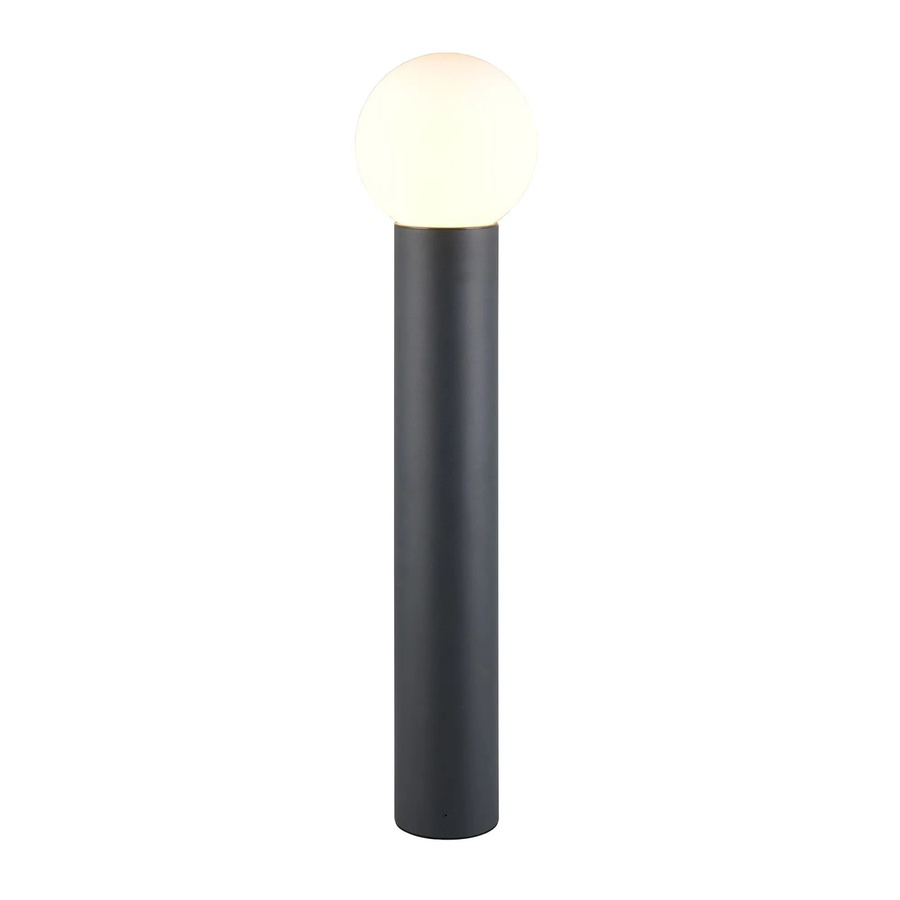 Trio LED-Pfosten Mures Kugel in Anthrazit aus Druckguss-Aluminium und Glas, Höhe: 80 cm, Durchmesser: 18 cm - Bild 2