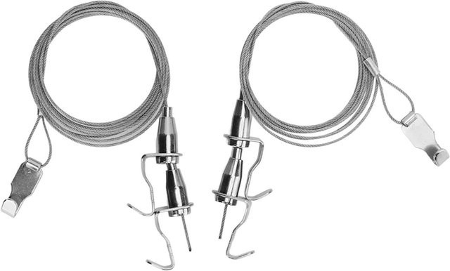TOMTOP JMS Bilderaufhängedraht Set aus Edelstahl mit Haken, 2 Stück, Farbe: Silber, Länge: 2 m, Tragkraft: 15 kg - Bild 1