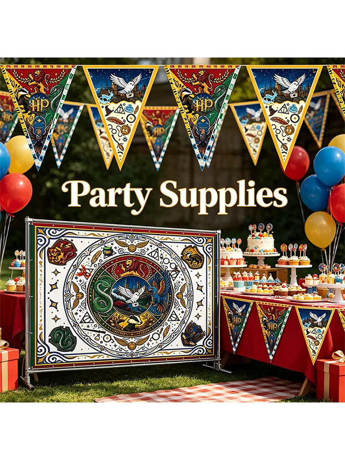 Warner Bros. Harry Potter Party-Dekoration Dreiecksflaggen aus Papier und PVC in Mehrfarbig - Bild 6