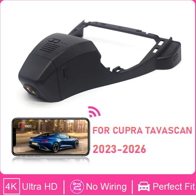 CARBAOHUI 4K UHD Dashcam mit WiFi und Nachtsicht für Cupra Tavascan 2023-2026 sowie Volkswagen ID.UNYX und ID.4 in Schwarz - Bild 1