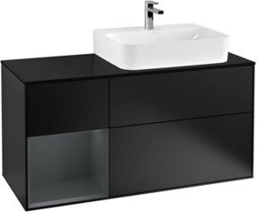 Villeroy & Boch Finion Waschtischunterschrank mit Abdeckplatte in Blau lackiert, Breite: 120 cm, Tiefe: 50,1 cm, Höhe: 50,1 cm - Bild 1