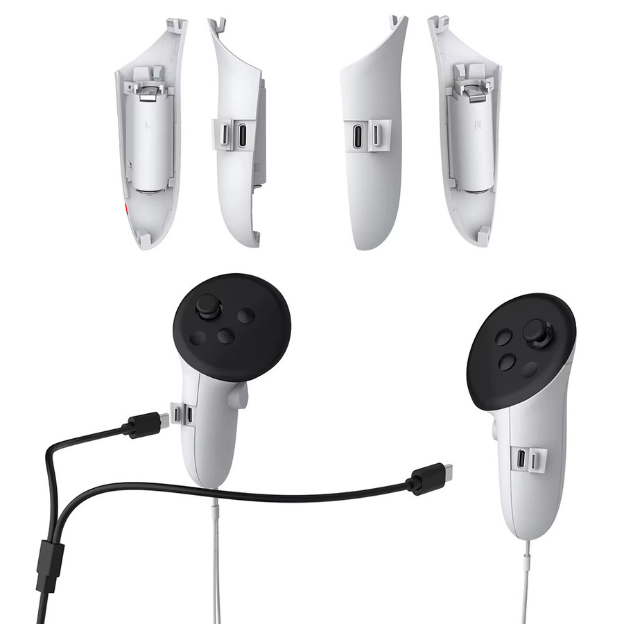 APWIKOGER Wiederaufladbarer VR-Controller Akkupack für Meta Quest 3S und Meta Quest 3, Li-Ion Pack, Weiß - Bild 5