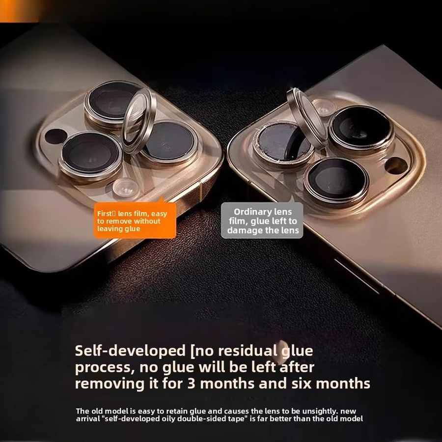 9H Metall Kamera Objektiv Schutz Abdeckung für Apple iPhone 17 Pro Max Air in Orange, HD Kratzfestes Objektivglas zur Vollabdeckung - Bild 2