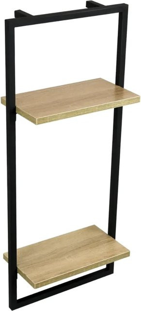 DELUKE Wandregal Schwarz aus MDF und Metall, Schwebendes Bücherregal für Wohnzimmer, Schlafzimmer, Küche oder Büro - Bild 1