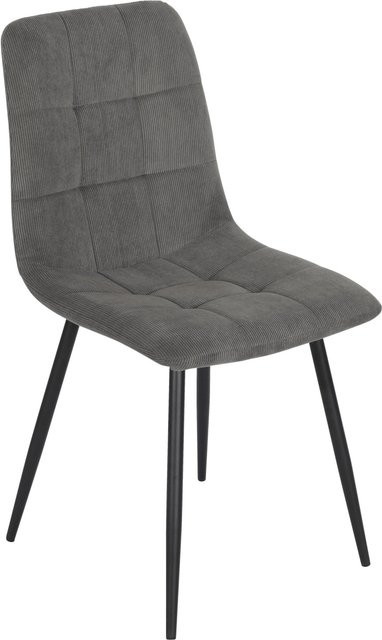 Mömax Stuhl Nino modern in Grau/Schwarz mit Stoffbezug und Metallgestell, B/T/H: 54,5 x 48,0 x 88,0 cm - Bild 1