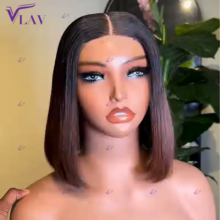 VLAV Bob Perücke, 1b/4, HD transparente Spitze, Unisex - Bild 2