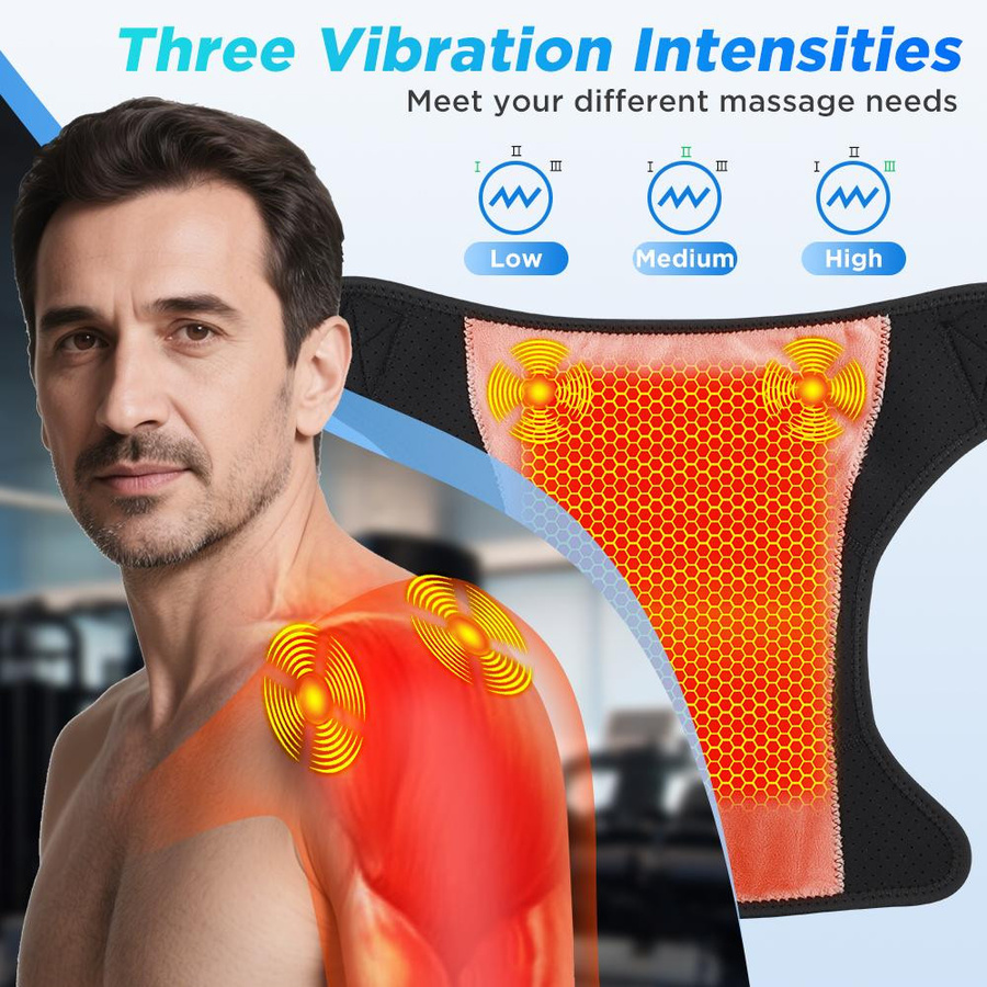 Abnehmbare kabellose elektrische Heizung Vibration Massagegerät Schulter Knie Massagegürtel BH - Bild 3