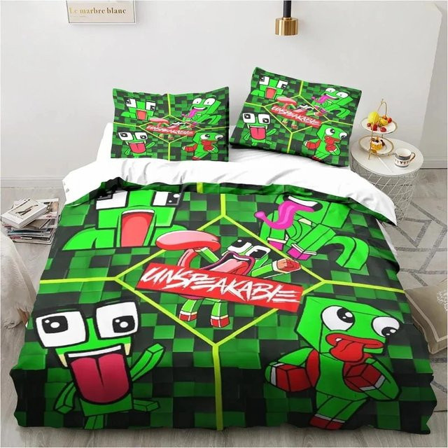 Weiches Bettwäscheset mit Cartoon-Design inklusive Bettbezug und Kissenbezügen, B/H: 70 x 133 cm, 2-teilig - Bild 1
