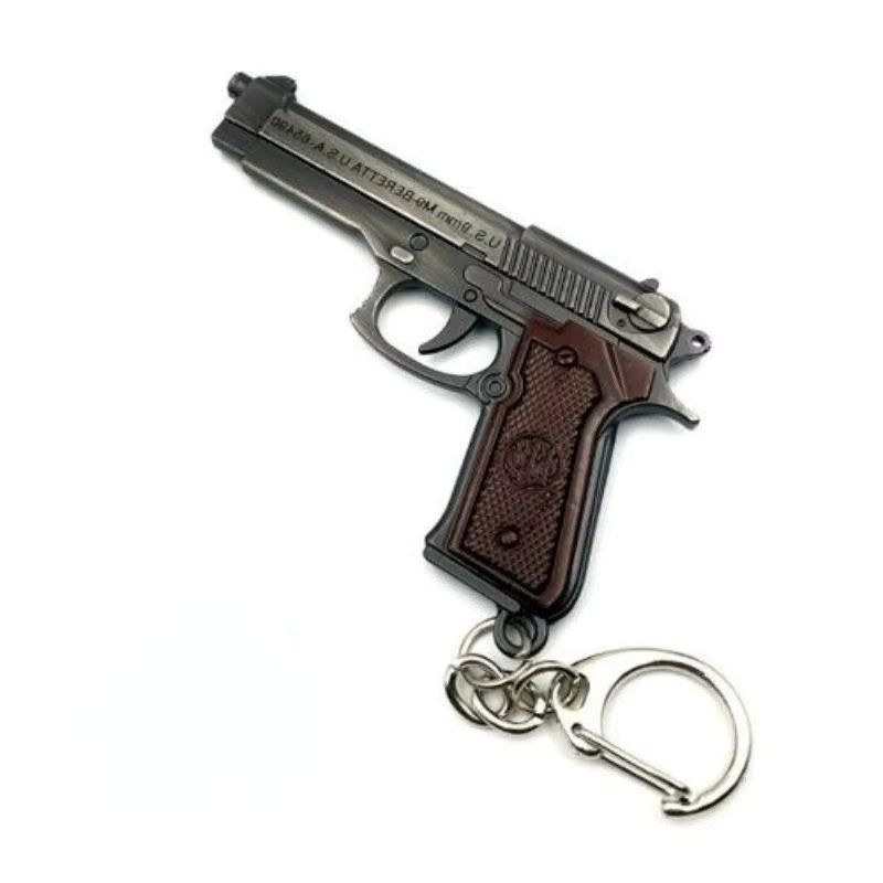 LISM Schlüsselanhänger Mini-Pistolenmodell, Metalllegierung, Schwarz, Unisex - Bild 3
