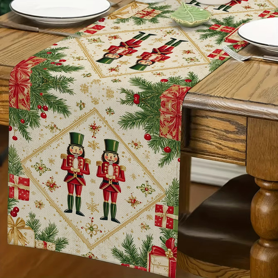 VIKAMA Weihnachts-Tischläufer mit Nussknacker-Motiv, mehrfarbig, B/H: 183 x 33 cm - Bild 2