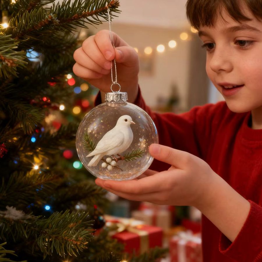 Nature's Birds Glasornament-Set Kardinalvogel als Weihnachtsbaumschmuck aus Glas - Bild 2