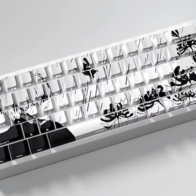 Tokyo Ghoul Anime PBT Cherry Tastenkappen für Wooting 60 65 68 mechanische Tastaturen in Weiß - Bild 1