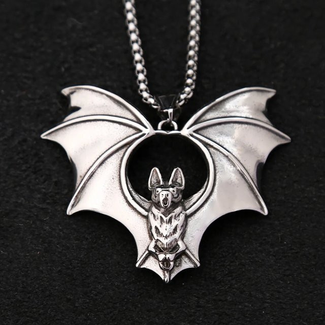 owlucky Anhänger Fledermaus, Edelstahl, Silber, Unisex - Bild 1