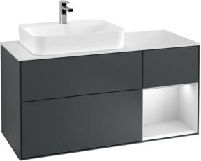 V&B Waschtischunterschrank Finion in matt blau lackiert, Breite: 120 cm, Tiefe: 50,1 cm, Höhe: 50,1 cm - Bild 1