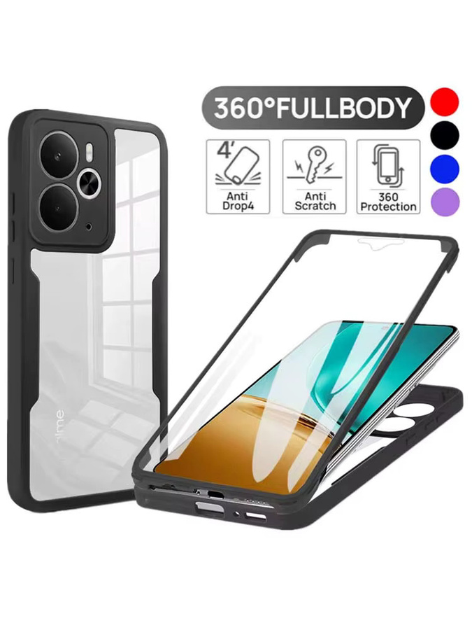 360-Grad-Ganzkörper-Displayschutzfolie und transparente, stoßfeste Handyhülle für Realme 14, Realme 15, Realme 14X und Realme 15 Pro + - Bild 7