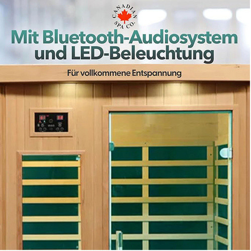 Canadian Spa Infrarotkabine Tremblant für 2 Personen mit LED und Fronteinstieg in Braun - Bild 3