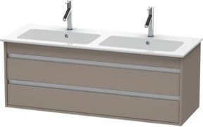 Duravit Waschtischunterschrank Ketho wandhängend mit 2 Schubladen, Grau matt, B: 127 cm, T: 47,5 cm, H: 48 cm - Bild 1