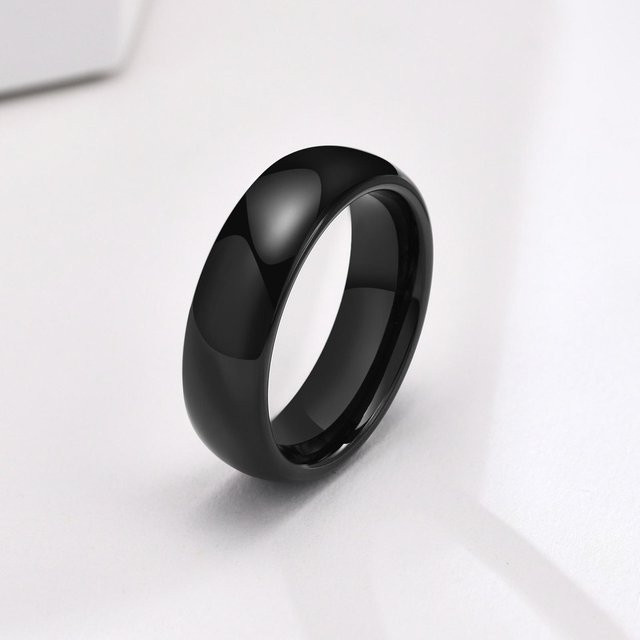 Vnox Eheringe Wolfram, Schwarz, Unisex - Bild 1