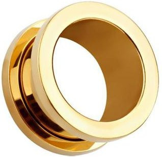 Ohr Plug Piercing Flesh Tunnel Expander, Kupfer, goldgelb, 16mm, Unisex - Bild 1