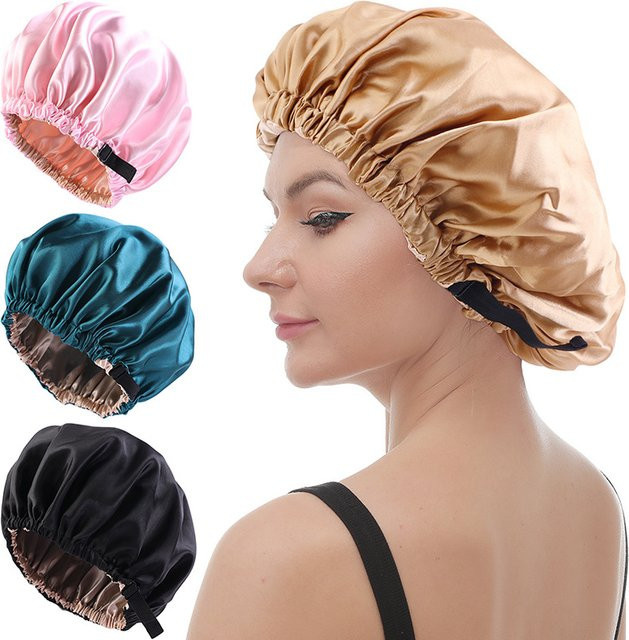 GATHERTOP Satin-Mütze, Damen, doppellagig, verstellbare Schnalle - Bild 1