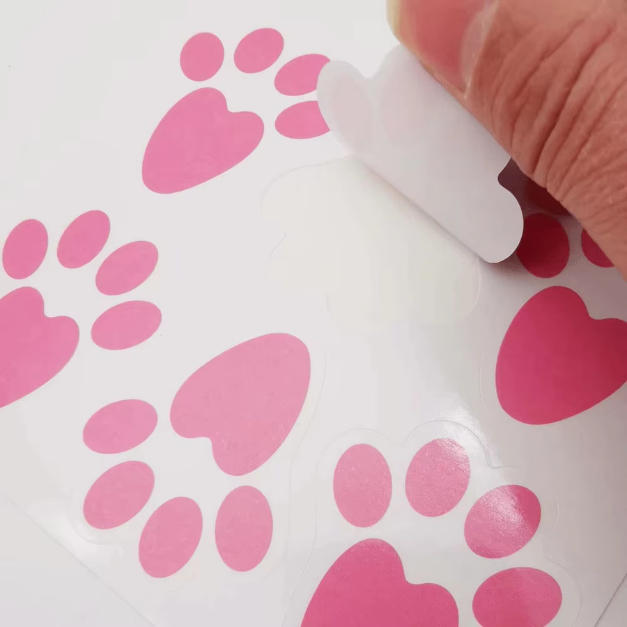 60 Stück Osterhasen-Fußabdruck-Aufkleber in Pink, Durchmesser: 5,1 cm, niedliche Kaninchen-Siegelaufkleber für Geschenkverpackungen und Umschläge - Bild 2