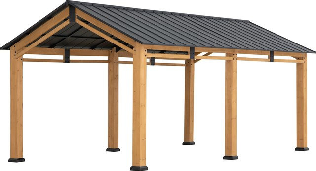 Sunjoy Carport DIRAN aus Zedernholz in Anthrazit B: 603 cm, T: 336 cm - Bild 1