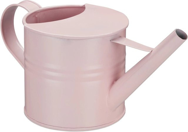 Relaxdays Gießkanne aus Eisen in Rosa im Vintage-Design, B/T/H: 14 x 28,5 x 13 cm - Bild 1
