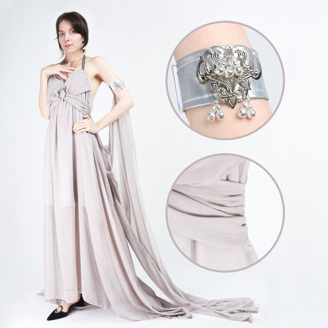 Game of Thrones Daenerys Cosplay Kostüm, Graues Langes Kleid, Set - Bild 1