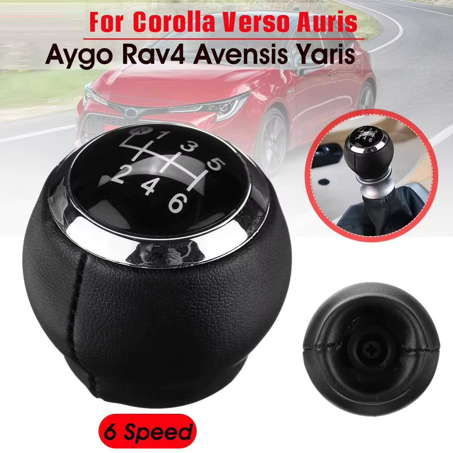YONGRUN Schalthebelkopf für Toyota Corolla Verso Auris Yaris Rav4 2007-2013, 6-Gang Getriebe, Schwarz - Bild 4