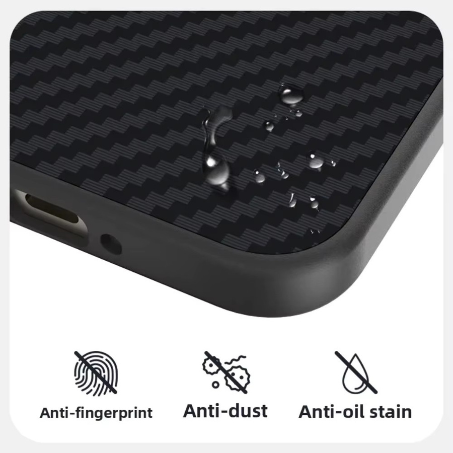 Premium Kevlar Carbon Fiber Muster Schutzhülle für OnePlus 15 13T 13S in Schwarz Rot mit TPU+PC Material und magnetischer kabelloser Ladefunktion - Bild 5