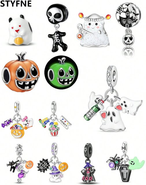 Charms Plata Charms Halloween Kürbis Kobold, 925 Silber, Damen - Bild 1