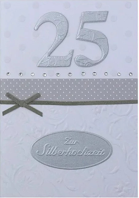 Grußkarte zur Silberhochzeit von Depesche in Silber und Weiß - Bild 1
