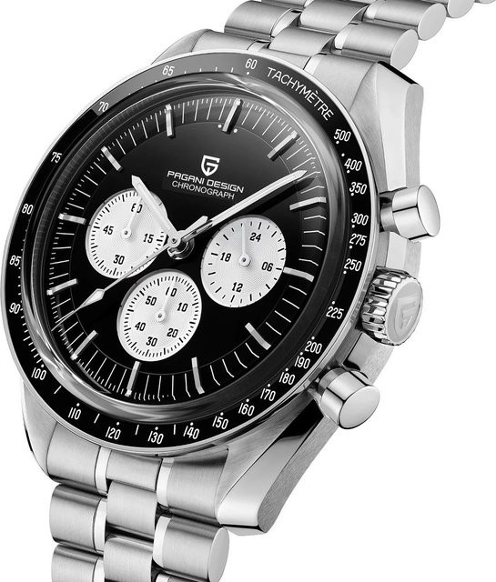 PAGANI DESIGN Armbanduhr, Chronograph, Quarz, Edelstahl, Weiß, Herren - Bild 1