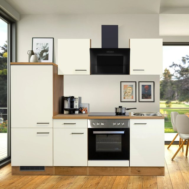 Vintea Flex-Well Exclusiv Küchenzeile Magnolia Matt Weiß B: 220 cm, T: 60 cm, H: 160,6 cm - Bild 2