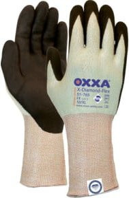 OXXA Handschuh X-Diamond-FlexCut5 in Größe 10 mit Dyneema®-Diamond-Technologie und Nitrilbeschichtung, Farben: Schwarz, Rot, Gelb, Weiß - Bild 1