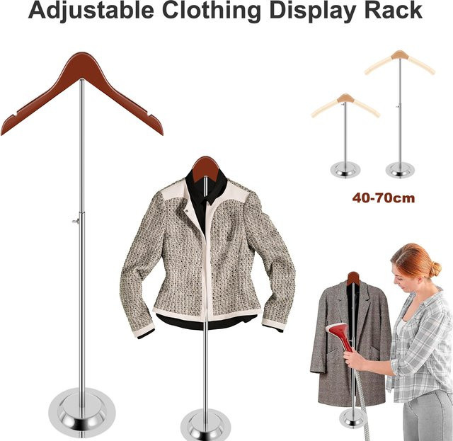 Willstar Verstellbarer T-Shirt-Ausstellungsständer aus Metall, Flexibler Schulterständer für Jacken, Pullover und Mäntel, Höhe: 40–70 cm - Bild 1
