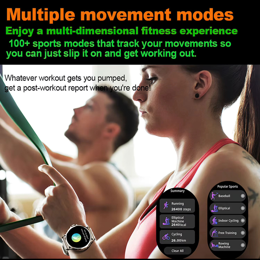 MISIRUN V69 Smartwatch für Männer mit Bluetooth Anruffunktion, 1,85 Zoll HD Bildschirm, Herzfrequenzmonitor und Multi Sport Modi, Schwarz - Bild 5